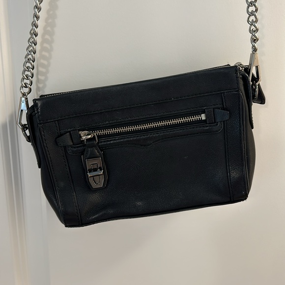 Rebecca minkoff black cross body bag leather and chain - Picture 2 of 6